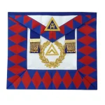 Grand Officers English Royal Arch Apron - Red Blue Diamond Ribbon