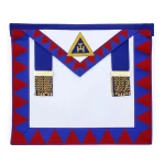 Provincial English Royal Arch Apron - Red and Blue Hand Embroidered