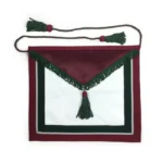 Masonic Royal Order of Scotland Member Apron | White Maroon & Green Lambskin