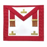 Worshipful Master Scottish Rite Apron - White Red Moire Gold Tassels