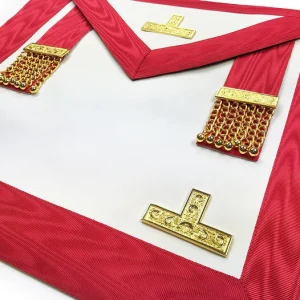 Worshipful Master Scottish Rite Apron - White & Red Moire