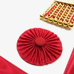 Master Mason Scottish Rite Apron - Turquoise Moire with Rosettes