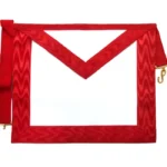 Masonic Scottish Rite Apron | White & Red Moire Ribbon Imitation