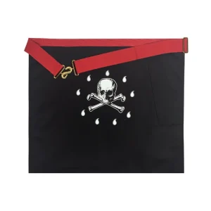 Scottish Rite Apron - White & Red Moire Ribbon