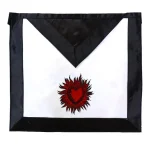11th Degree Scottish Rite Apron - White - Red Emblem Moire Ribbon