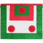 Scottish Master of St. Andrew Apron - Green Red Moiré Rosettes