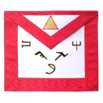 Scottish Rite 6th Degree Apron - White Red Moire Gold Triangle