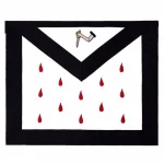 9th Degree Scottish Rite Apron - Black White Machine Embroidery