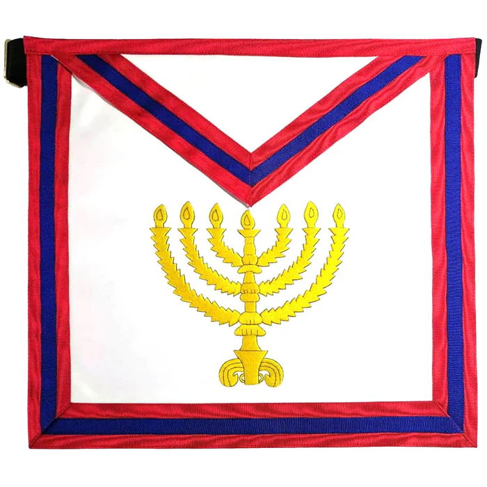 23rd Degree Scottish Rite Apron – White with Red & Blue Moire