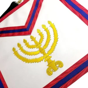 23rd Degree Scottish Rite Apron - White with Red & Blue Moire