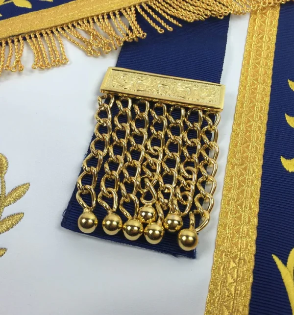 Past Master Blue Lodge Apron - White & Royal Blue