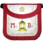 Master Mason Scottish Rite Apron | White & Red With Pleated Edges MB Temple