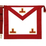 Worshipful Master Scottish Rite Apron - White Red Moire Triple Tau