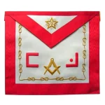 Scottish Rite Master Mason Apron - Red Moire - Square Compass Gold Star