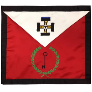 27th Degree Scottish Rite Apron - White & Red with Black Borders