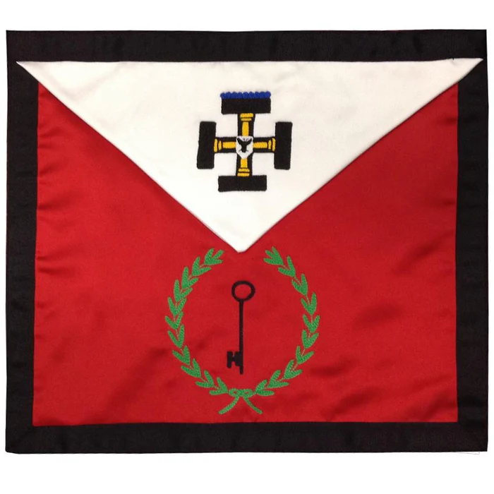 27th Degree Scottish Rite Apron – White & Red with Black Borders