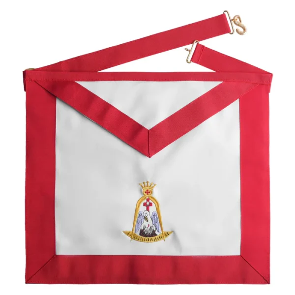 18th Degree Rose Croix Scottish Rite Apron - Red Borders with Colorful Emblem