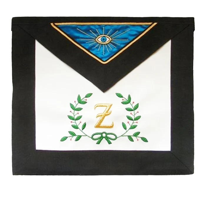 4th Degree Scottish Rite Apron – White, Royal Blue with Black Moire