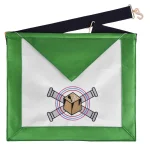 5th Degree Perfect Master Scottish Rite Apron - Green Silk Machine Embroidered