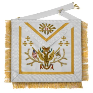 33rd Degree Scottish Rite Apron - Hand Embroidery Wings Up All Countries Flags