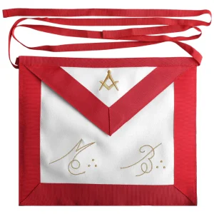 Master Mason Scottish Rite Apron - Red with Gold Square & Compass