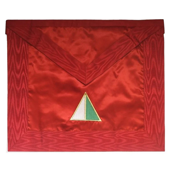 26th Degree Scottish Rite Apron – All Red Satin & Moire Prince of Mercy