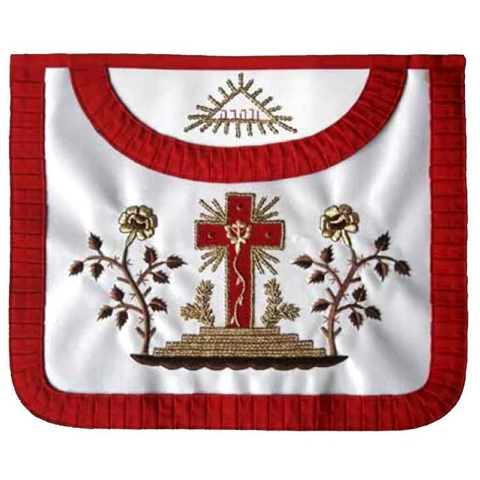 18th Degree Scottish Rite Apron – White & Red Satin