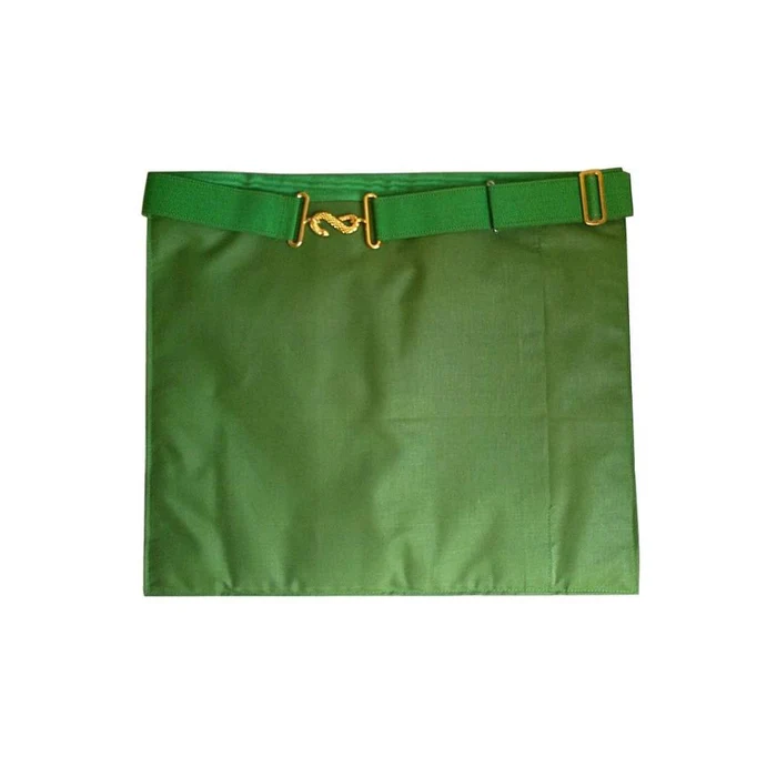 15th Degree Scottish Rite Apron – Pink & Green Moire with Silver Embroidery