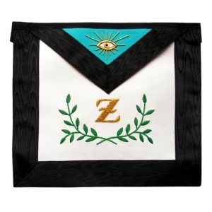 4th Degree Scottish Rite Apron - White, Sky Blue with Sprig Acacia Embroidery