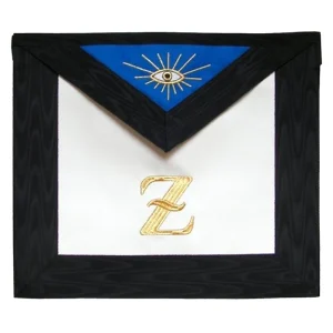 4th Degree Scottish Rite Apron - White, Blue with Black Moire