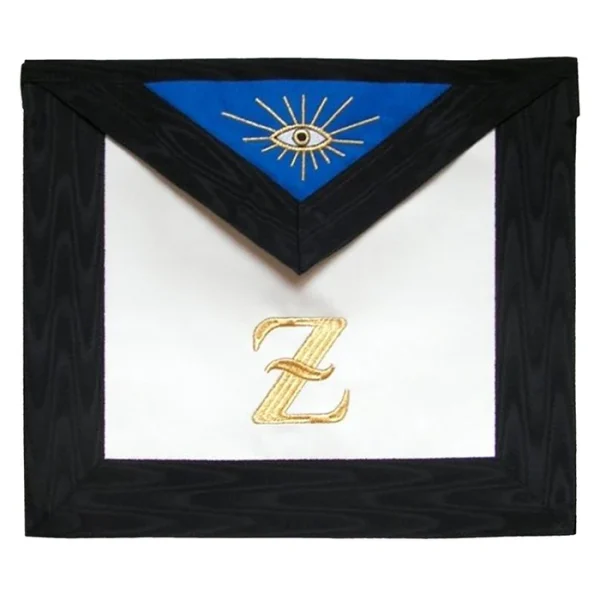 4th Degree Scottish Rite Apron - White, Blue with Black Moire