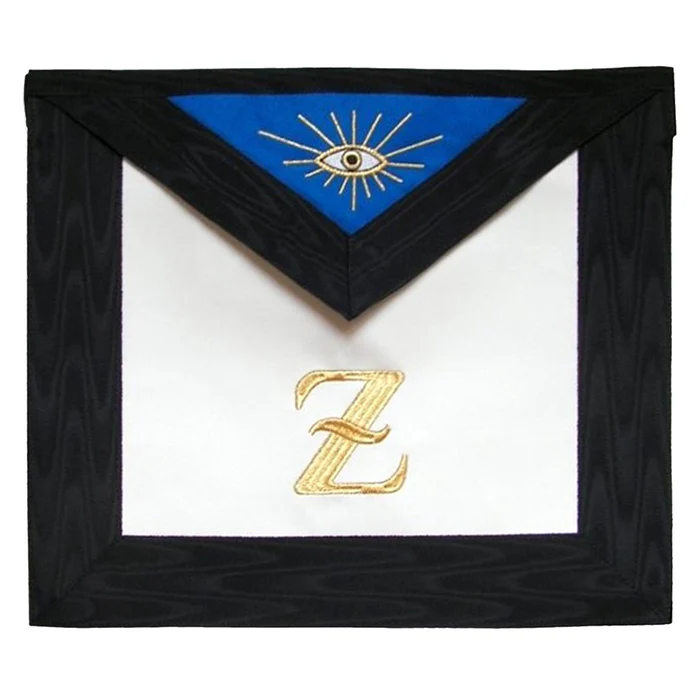 4th Degree Scottish Rite Apron – White, Blue with Black Moire