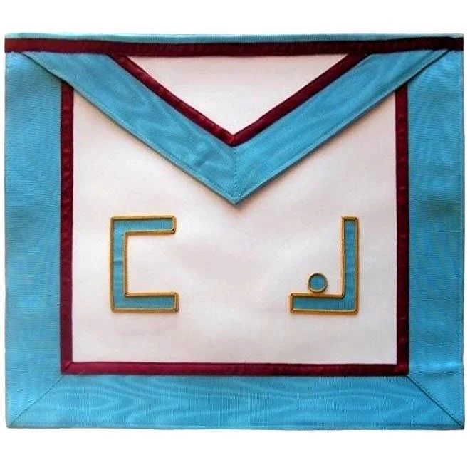 Master Mason Memphis Misraim French Regulation Apron – Thin Maroon Lining