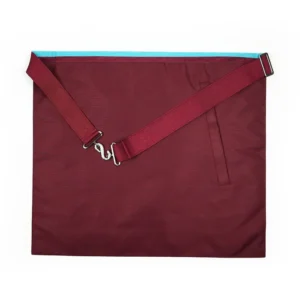 Worshipful Master Mark English Regulation Apron - Sky Blue & Maroon Moire