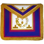 Grand Officers Mark English Regulation Apron in Blue and Pink with Gold Bullion Fringe