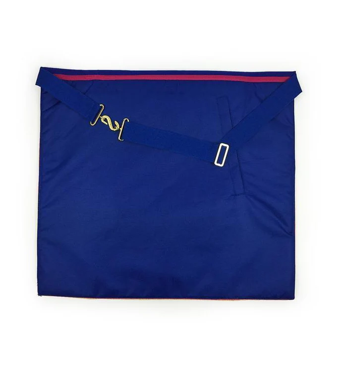 Senior Deacon Mark English Regulation Apron – Blue & Pink with Gold Hermes Emblem