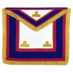 Provincial Mark Master Apron - Blue Pink Lambskin Gold Fringe Tau Symbol