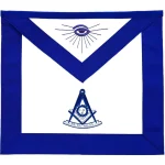 Past Master Blue Lodge Apron with Royal Blue Grosgrain Ribbon