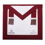 Provincial Steward Craft English Regulation Apron - Maroon and Silver With Levels