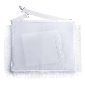 Deputy Grand Master Blue Lodge Apron - All White with Braid & Fringe