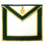 Past Sovereign Master Allied Masonic Degrees Apron - Green Velvet Gold Braid