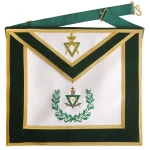 Sovereign Master Allied Masonic Degrees Apron - Green Velvet Gold Border