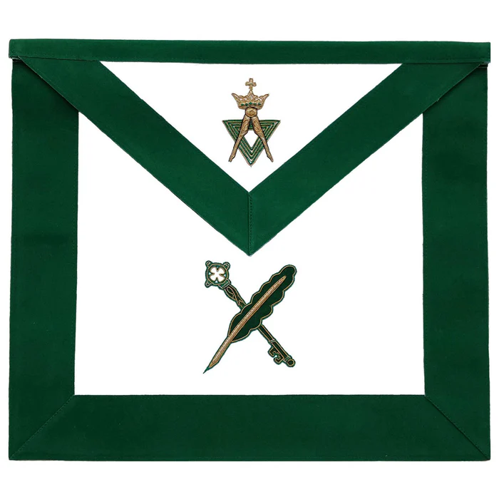 Secretary & Treasurer Allied Masonic Degrees Apron – Green Velvet