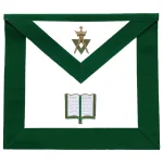 Chaplain Allied Masonic Degrees Apron - Green Velvet Gold Snake Belt