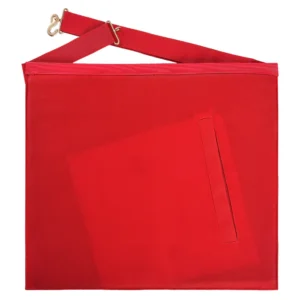 Excellent Master Allied Masonic Degrees Apron - Red Moire Ribbon with Embroidered Gold Pentagram 11 Excellent Master Allied Masonic Degrees Apron - Red Moire Ribbon with Embroidered Gold Pentagram