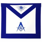 Master Mason Blue Lodge Apron - Machine Embroidery White-Blue Design