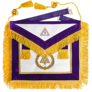 Past Grand Thrice Illustrious Master Royal & Select Masters Apron - Purple Hand Embroidery