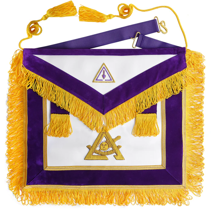 Past Thrice Illustrious Master Royal & Select Masters Apron – Purple with Gold Fringe