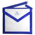 Royal Select Masters Apron | White Leather with Blue Embroidery