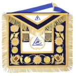 Past Grand Thrice Illustrious Master Apron - Blue Velvet Gold Bullion Hand Embroidery